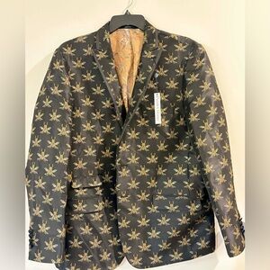 Paisley & Gray Black and Gold Embroidered Blazer